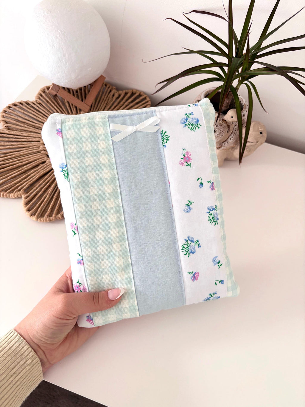 Pastel blue patchwork kindle/e-reader sleeve