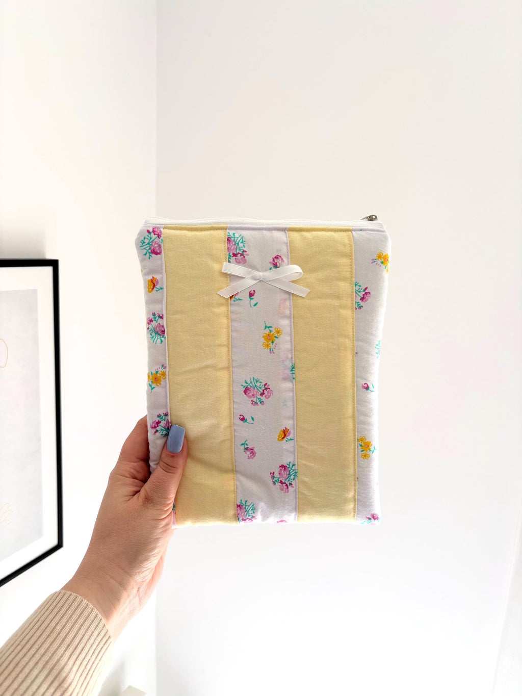 Pastel yellow floral patchwork kindle/e-reader sleeve