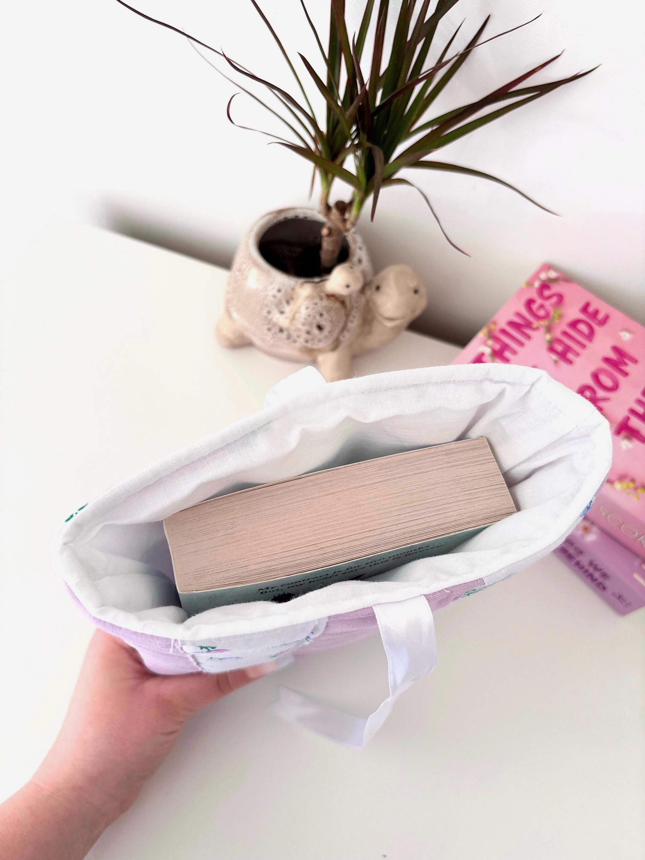 Lilac floral quilted book sleeve