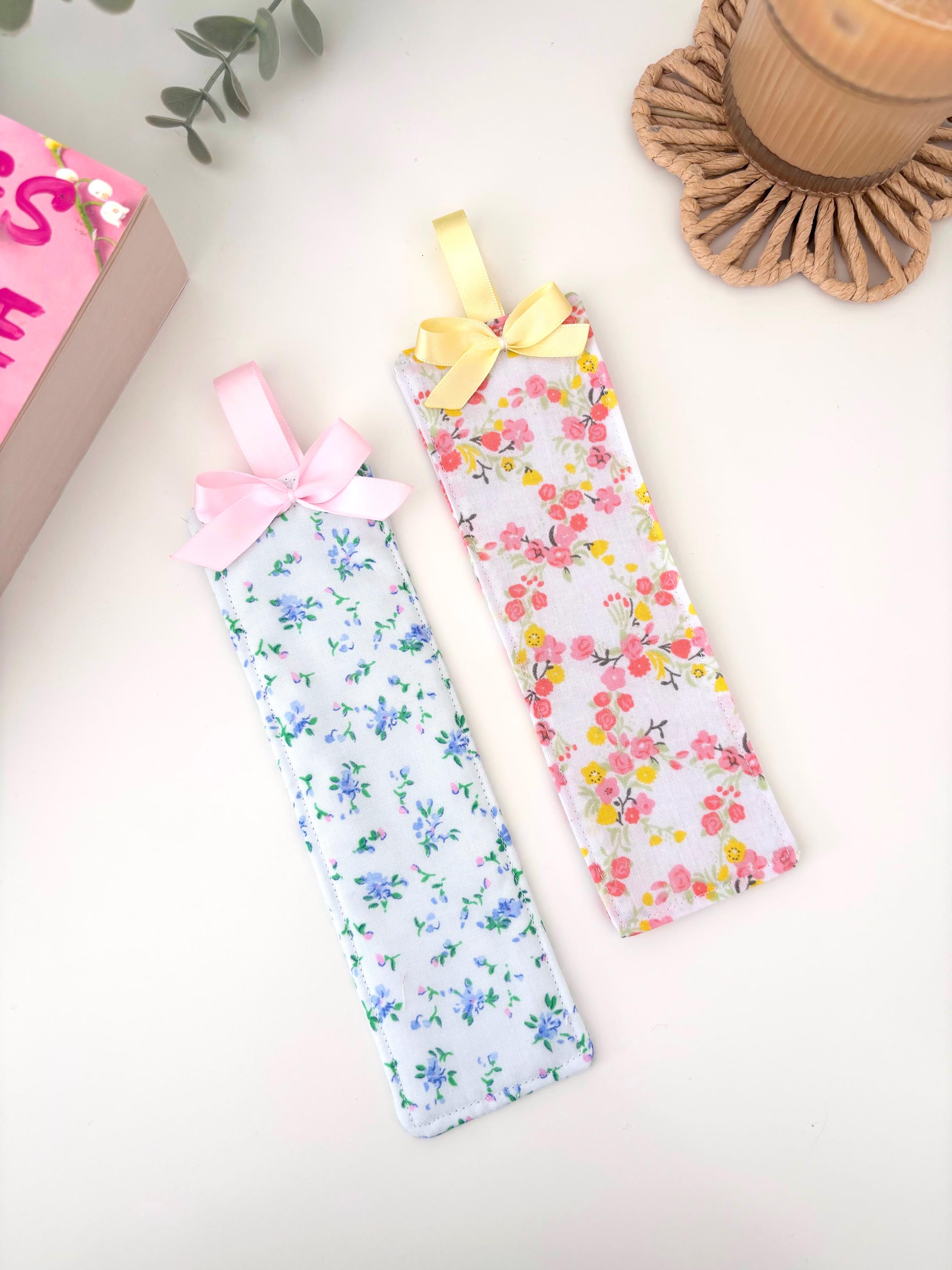 Floral fabric bookmark