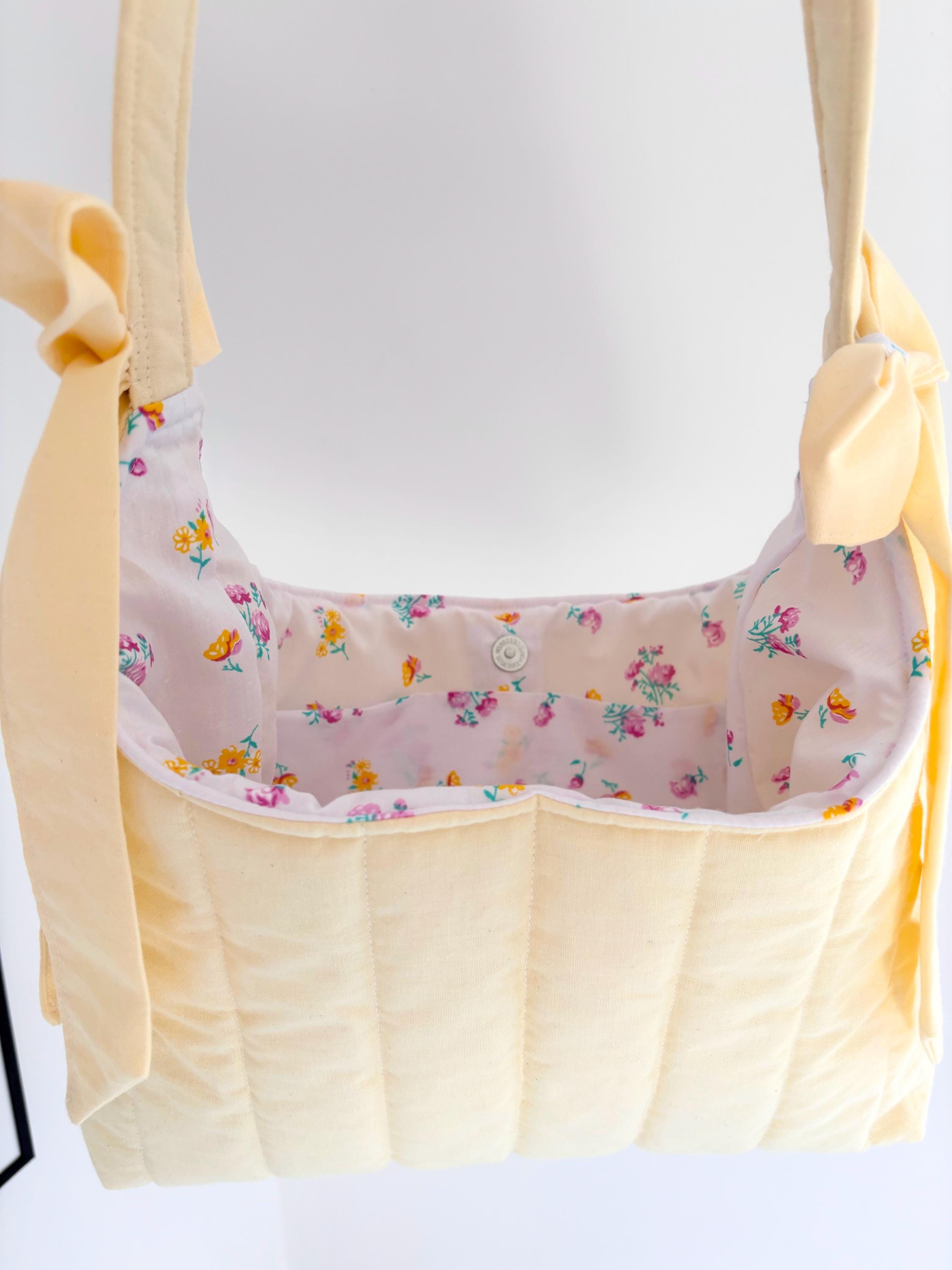 Butter yellow mini bow shoulder bag