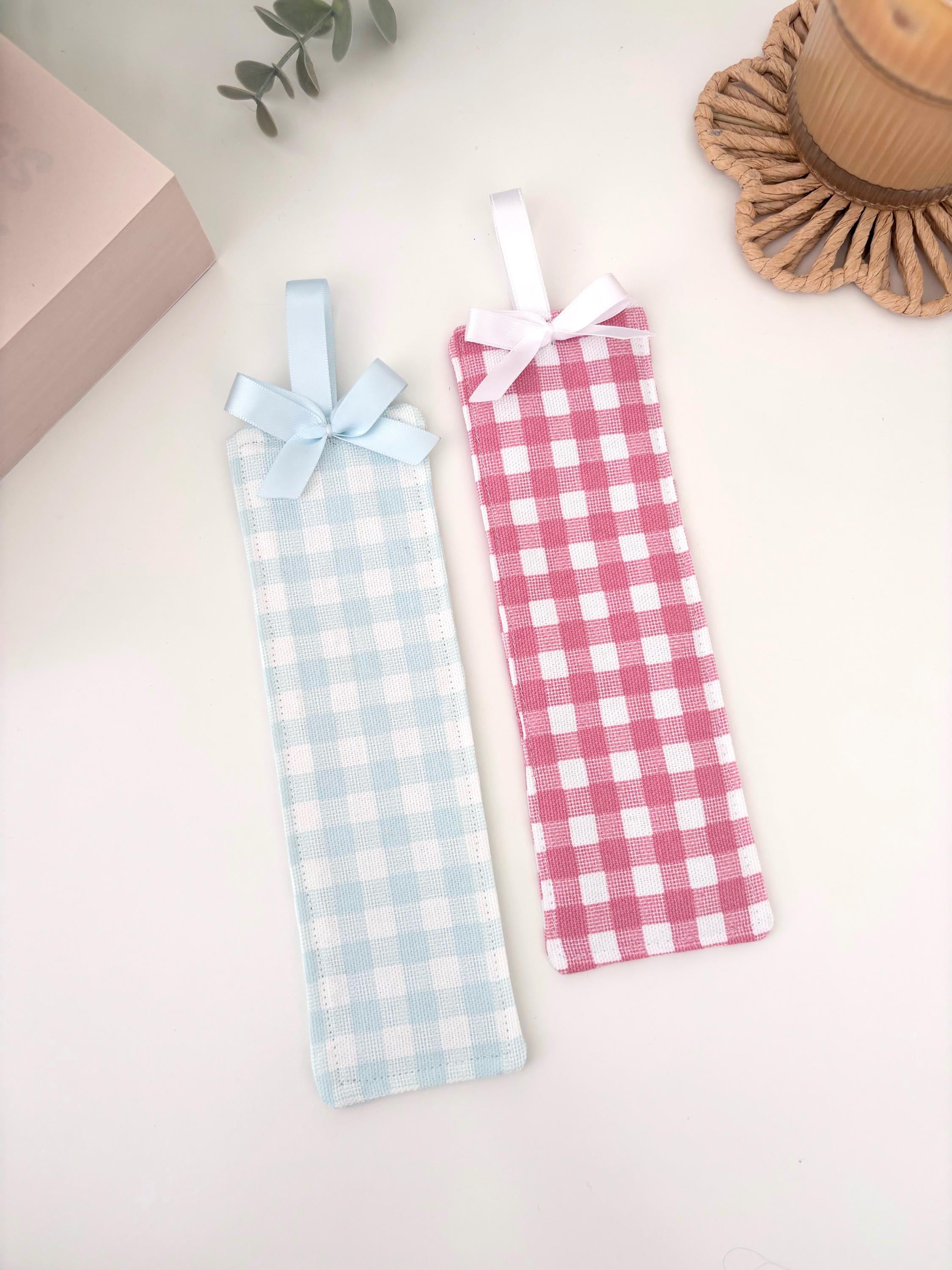 Gingham fabric bookmark