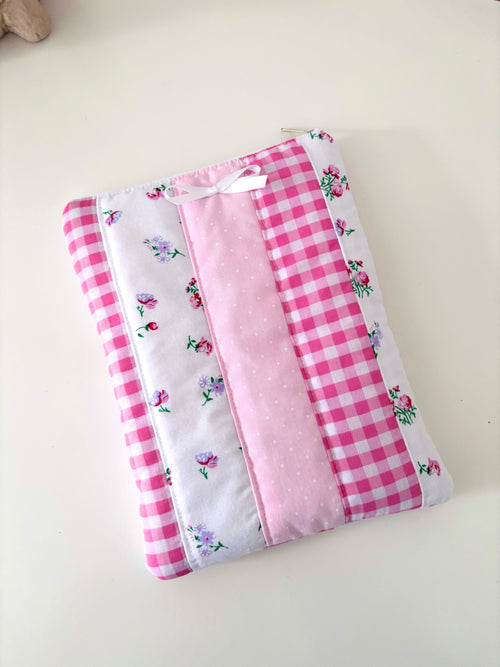 Candy pink patchwork kindle / e-reader sleeve