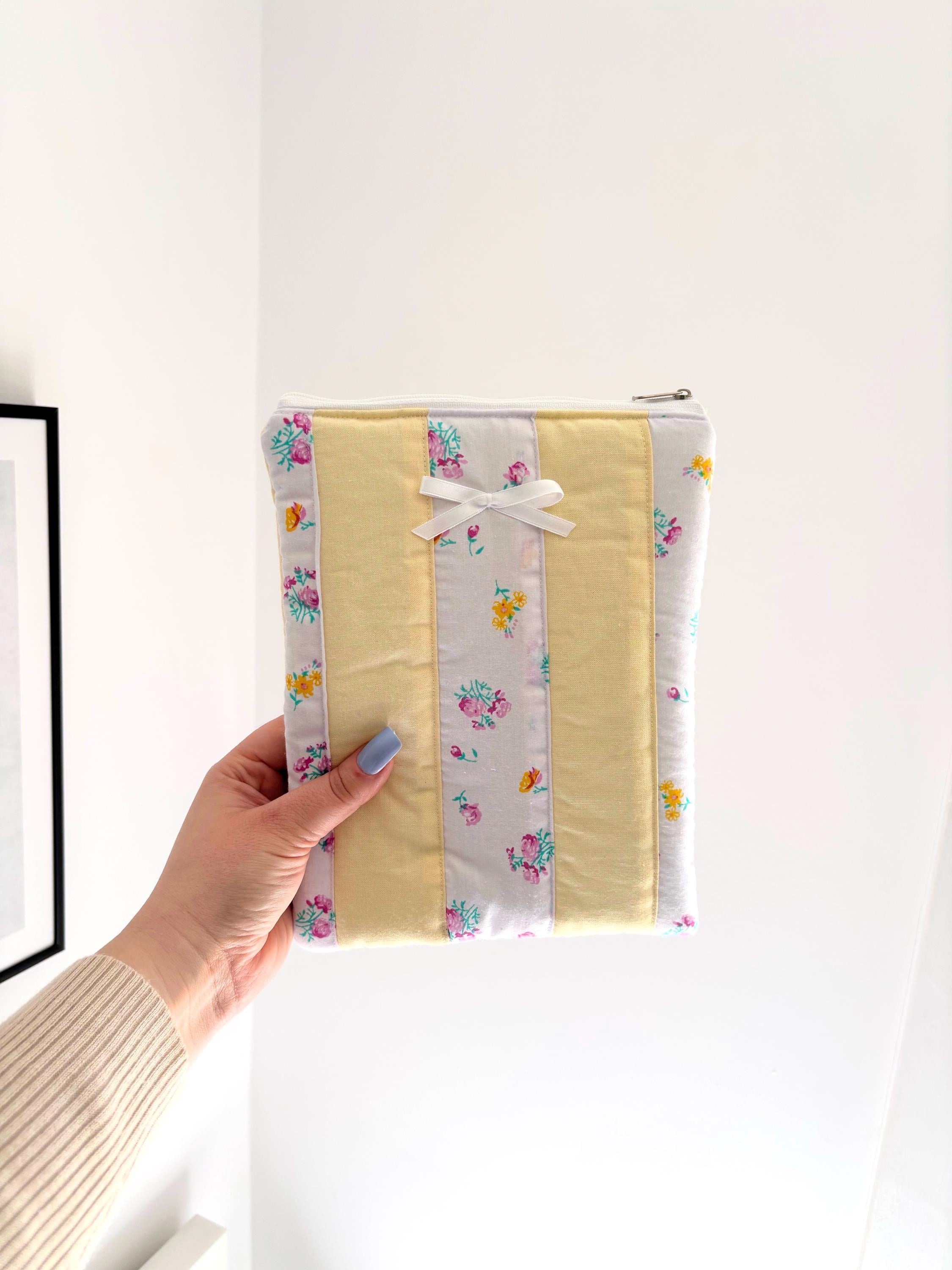 Pastel yellow floral patchwork kindle/e-reader sleeve