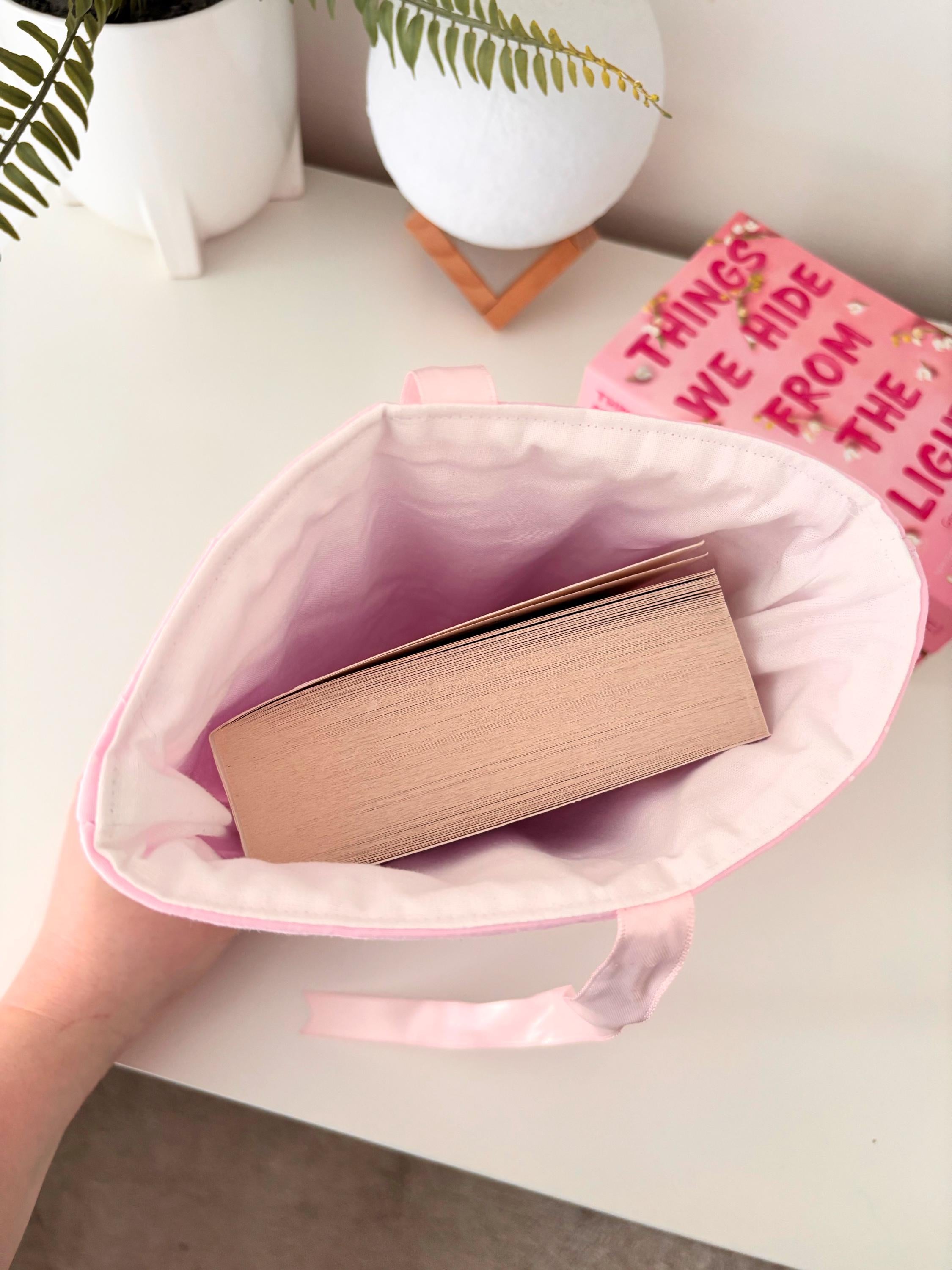 Pink polka dot book sleeve