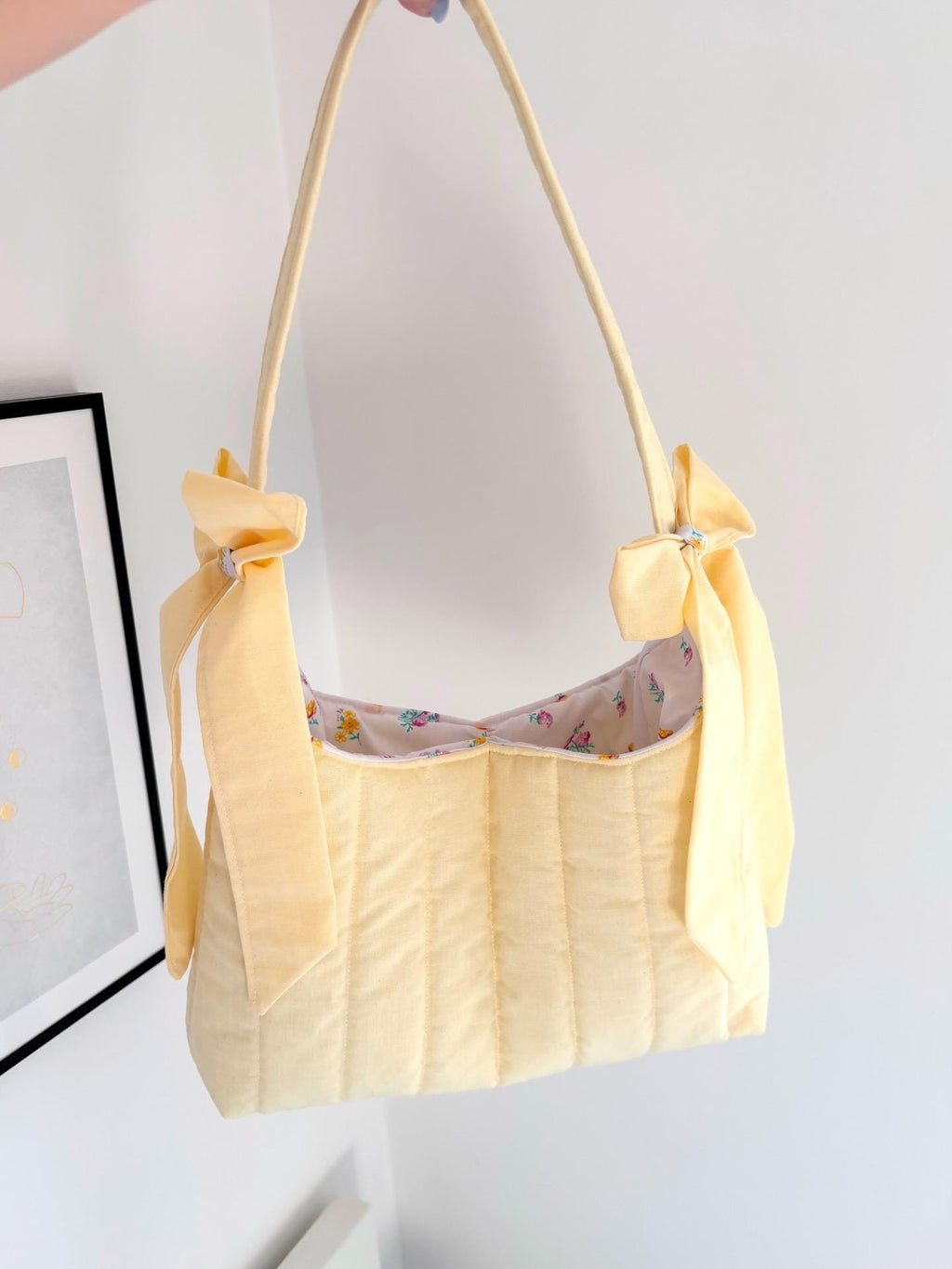 Butter yellow mini bow shoulder bag