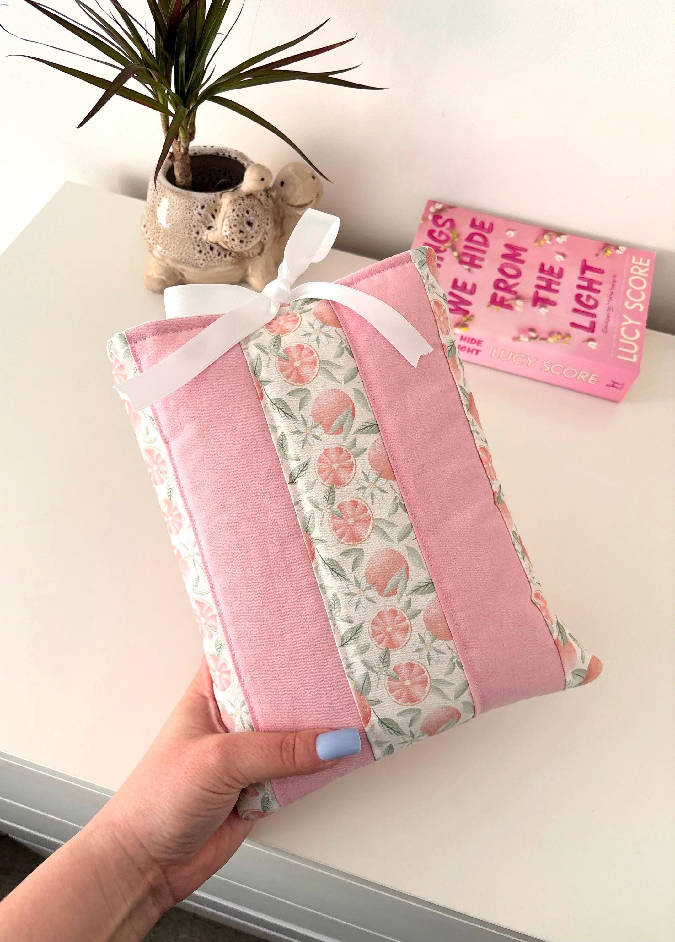 Pink citrus quilted book sleeve