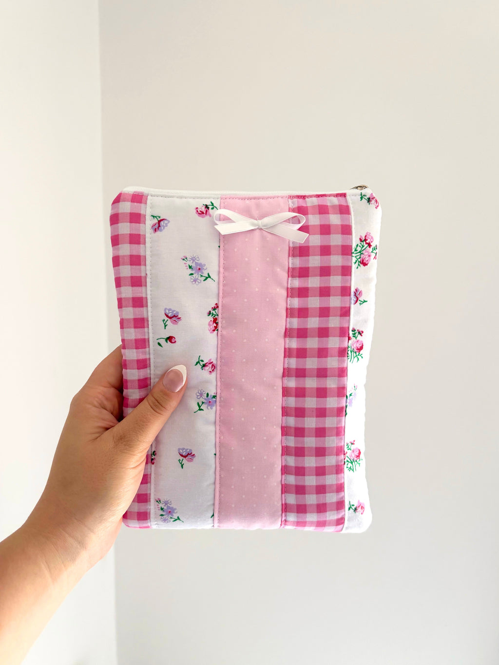 Candy pink patchwork kindle / e-reader sleeve