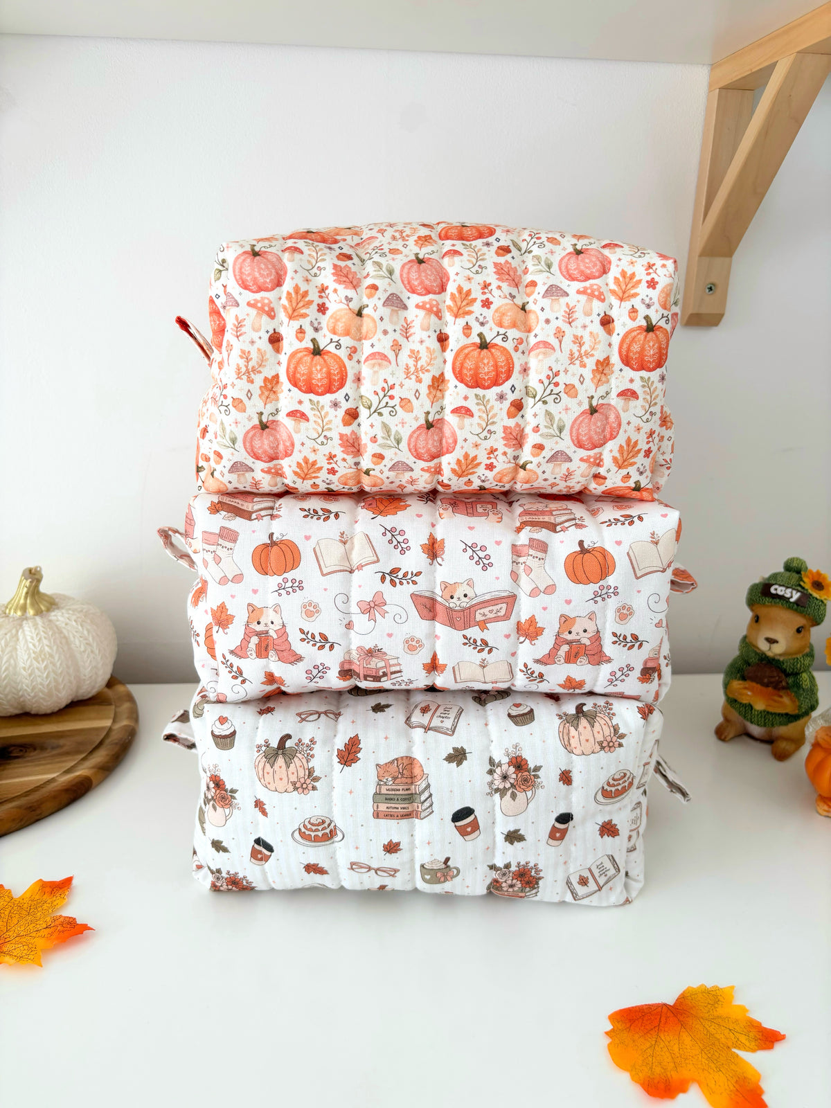 Autumn Tales boxy carry all pouch