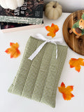 Green gingham book sleeve