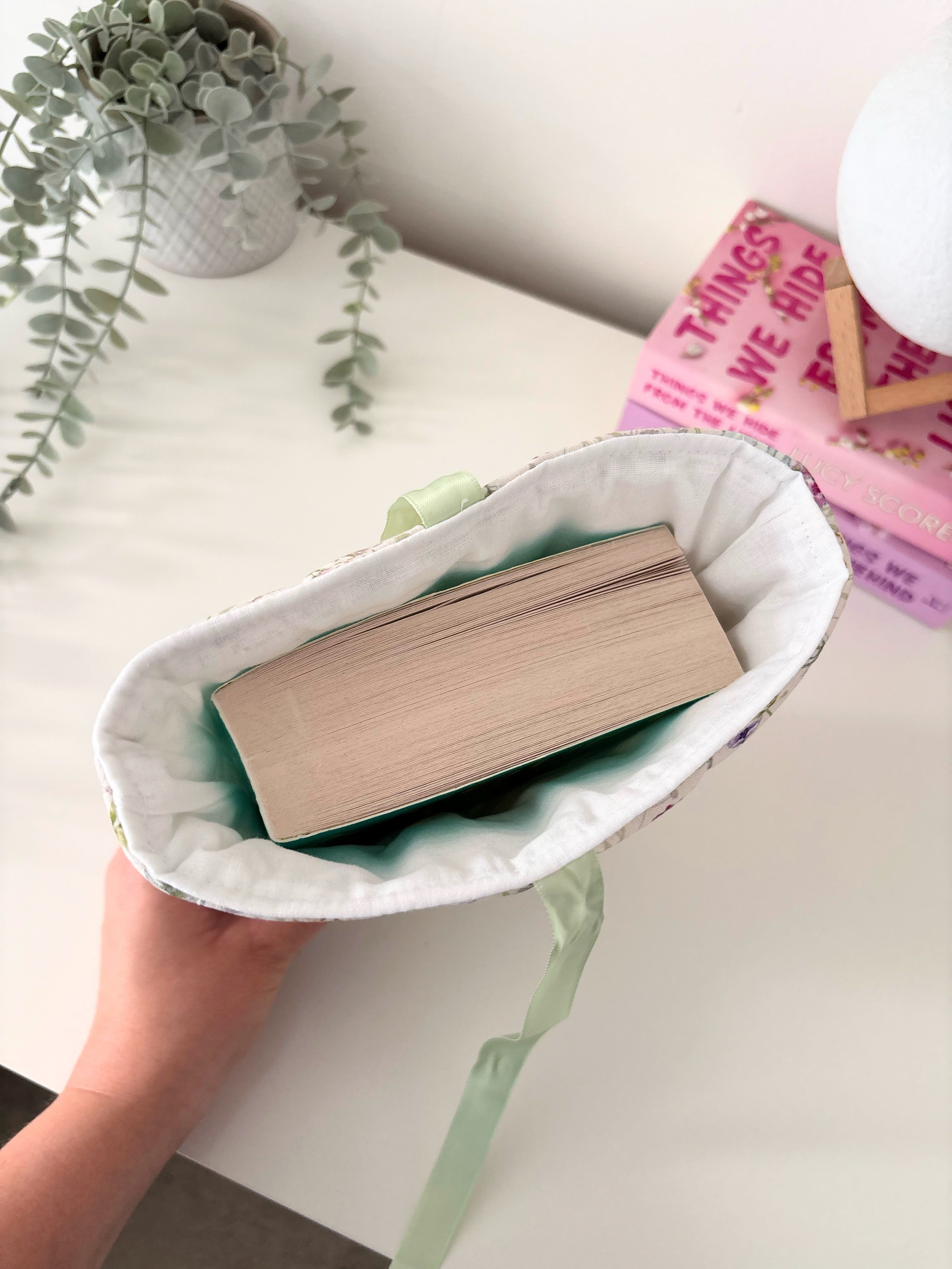 Floral bunny quilted book sleeve