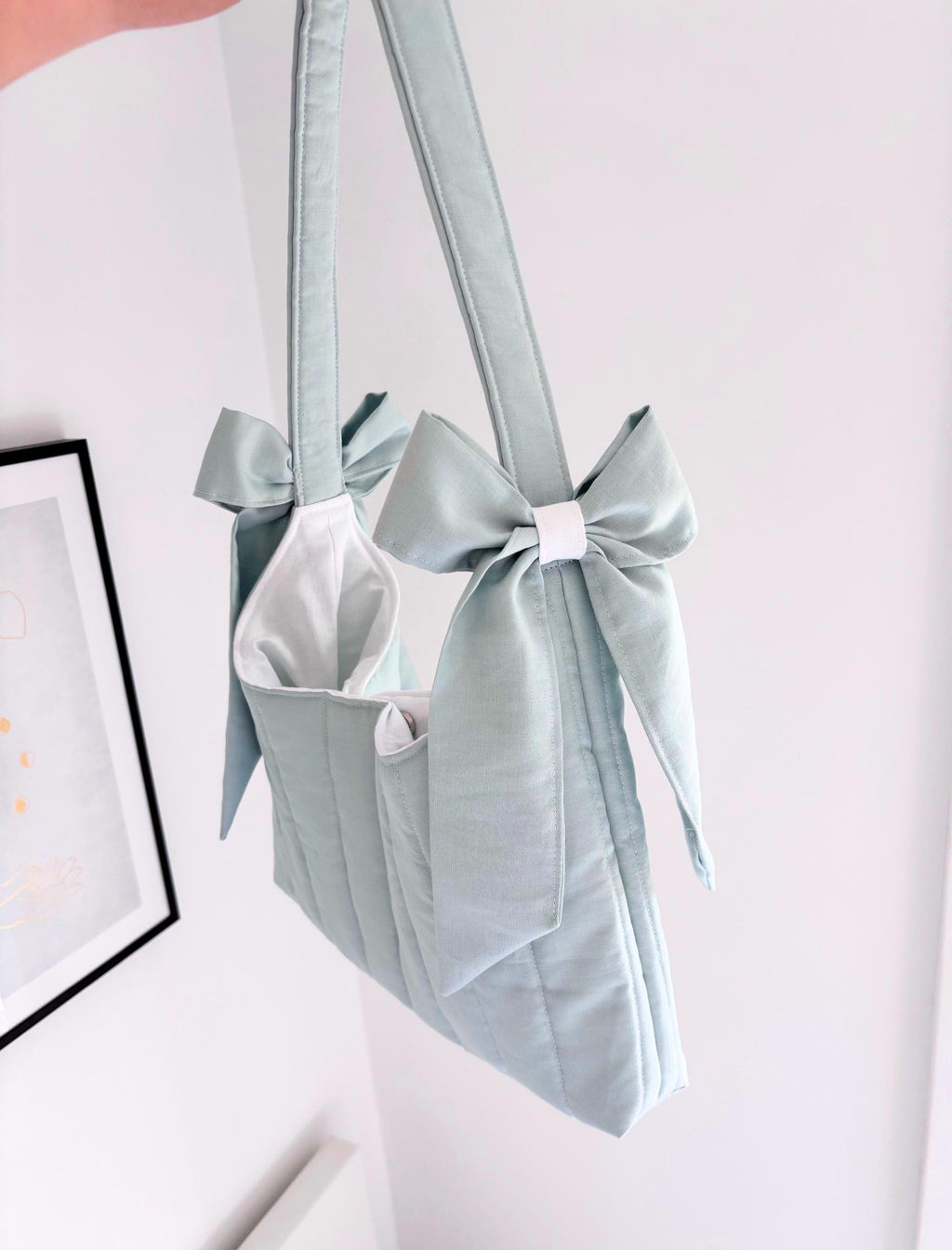 Duck egg mini bow shoulder bag