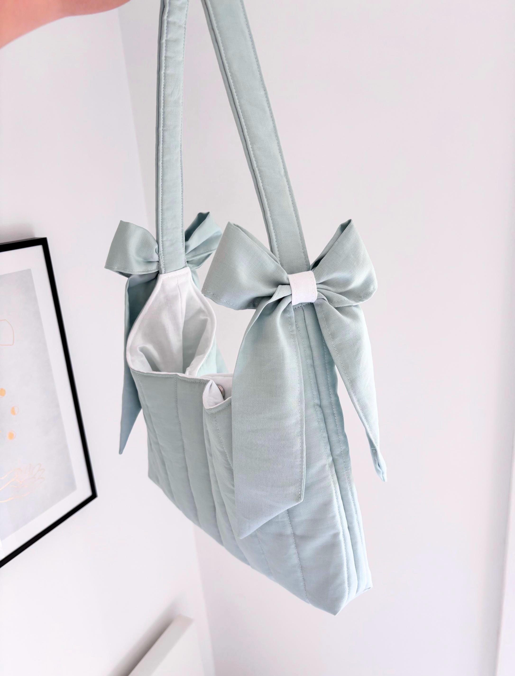 Duck egg mini bow shoulder bag