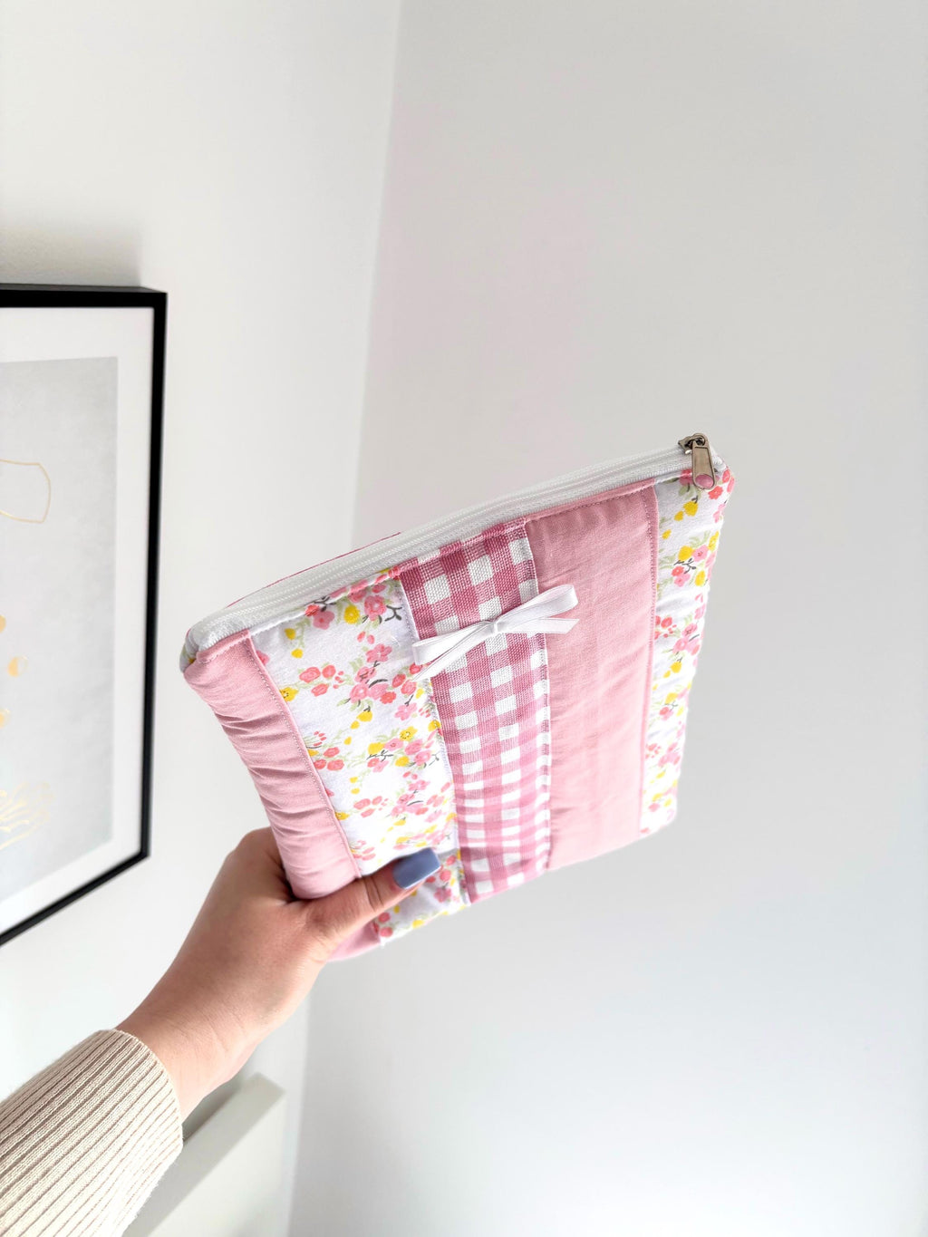Pink patchwork kindle/e-reader sleeve