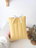 Yellow gingham quilted book sleeve