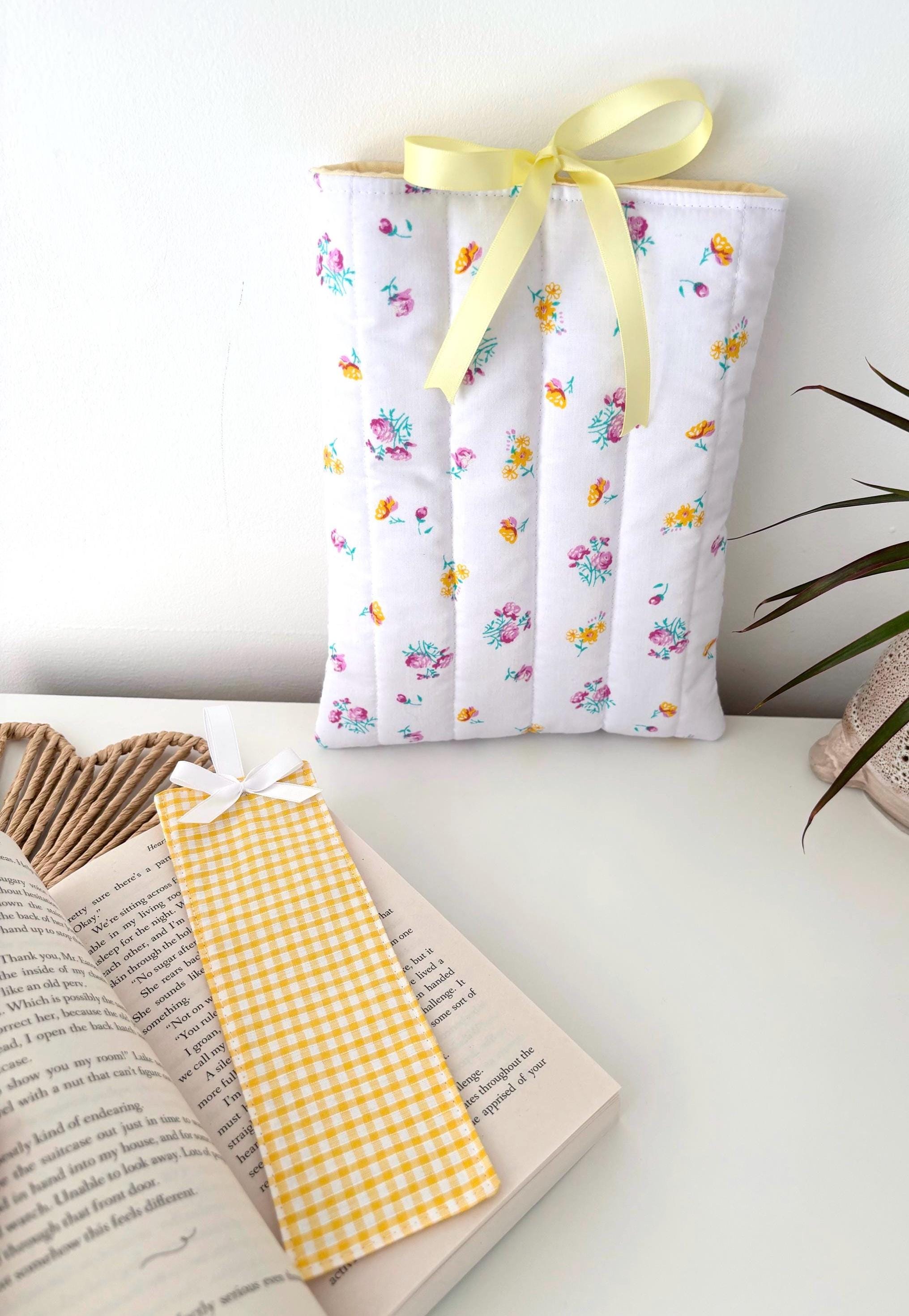 Yellow gingham fabric bookmark