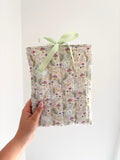 Floral bunny quilted book sleeve