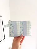 Small quilted blue patchwork pouch