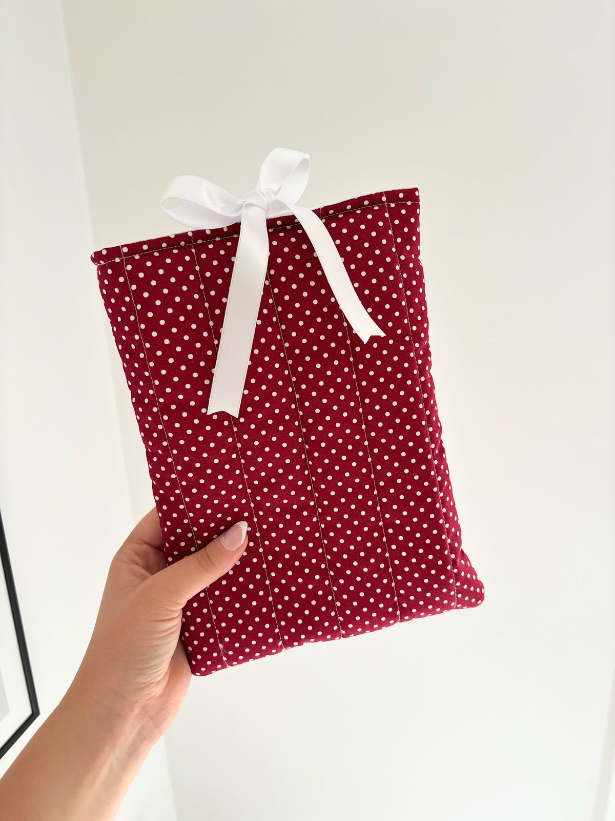 Red polka dot book sleeve