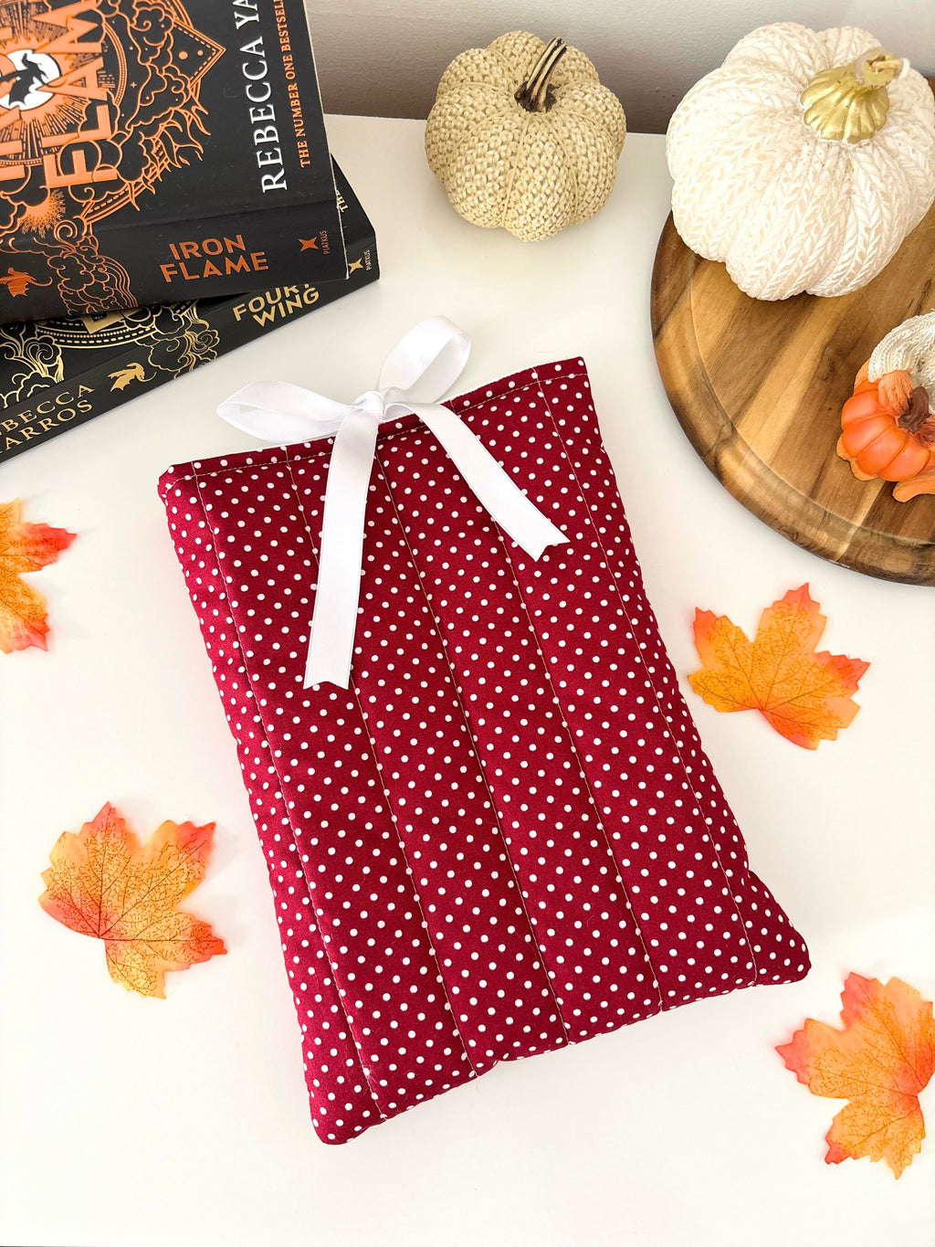 Red polka dot book sleeve
