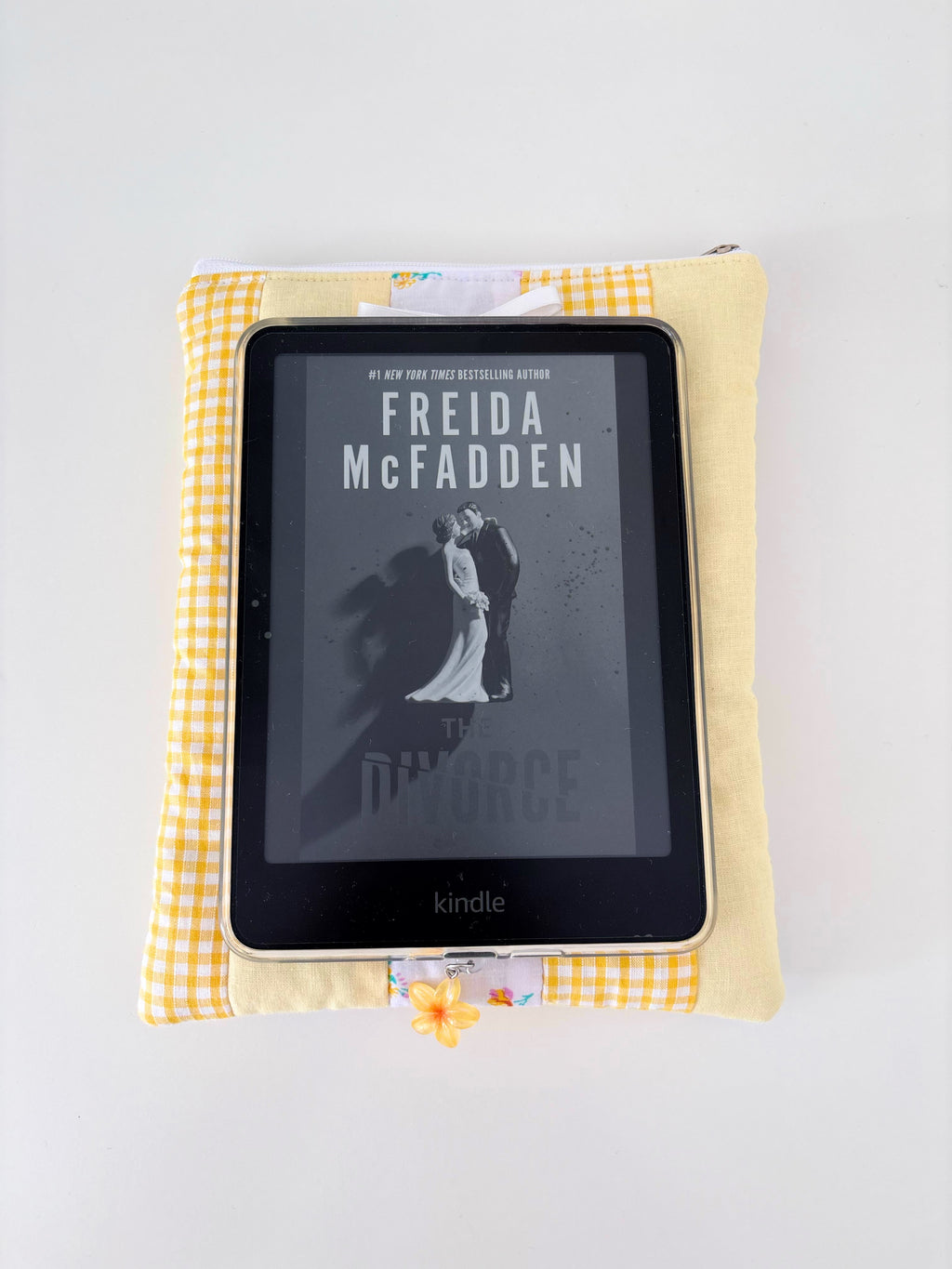 Pastel yellow floral patchwork kindle/e-reader sleeve