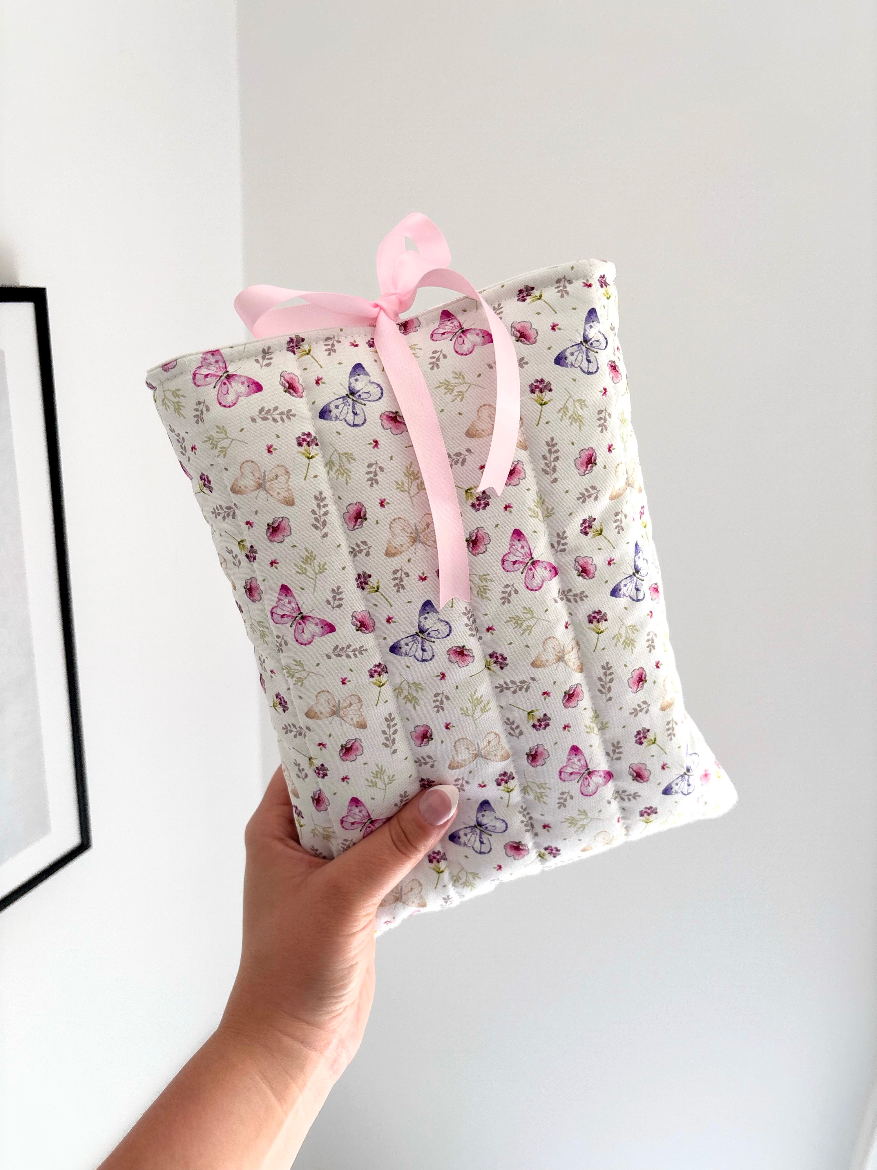 Butterfly quilted book sleeve
