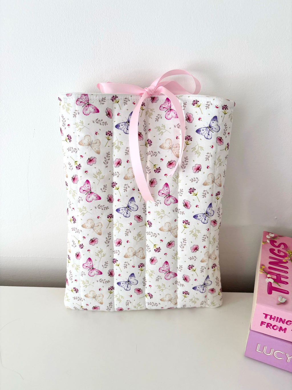 Butterfly quilted book sleeve
