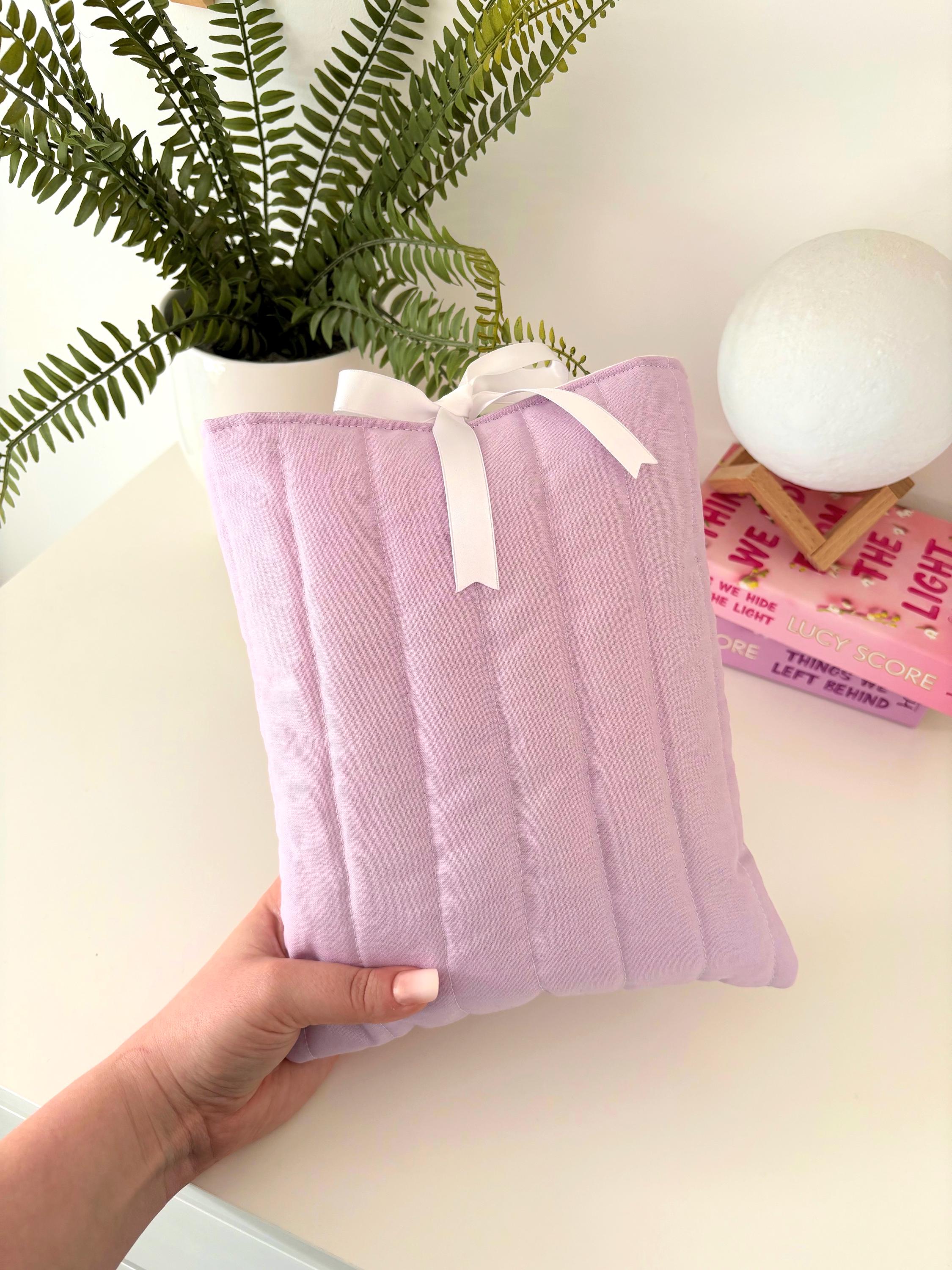 Lilac quilted book sleeve