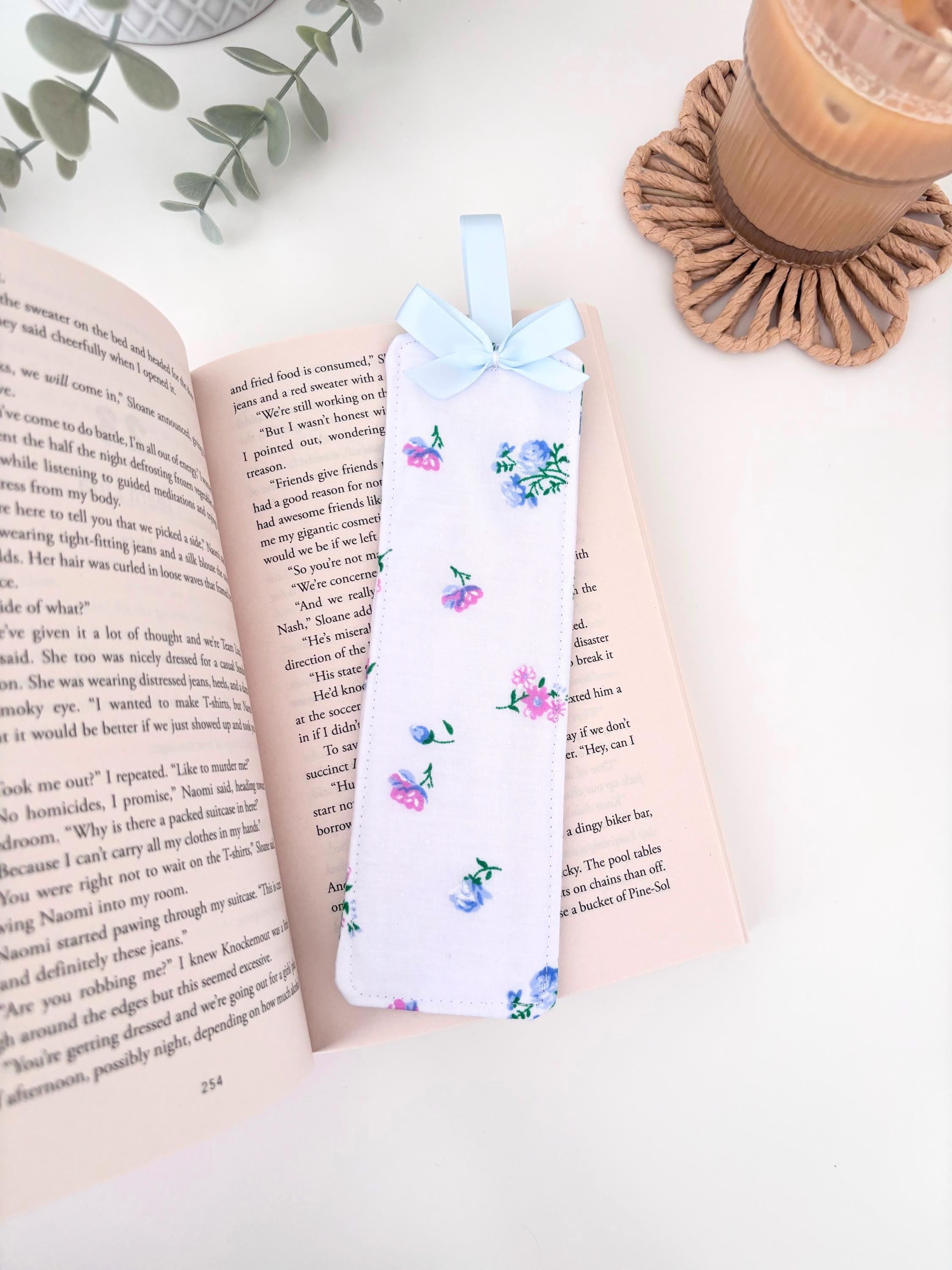 Floral fabric bookmark