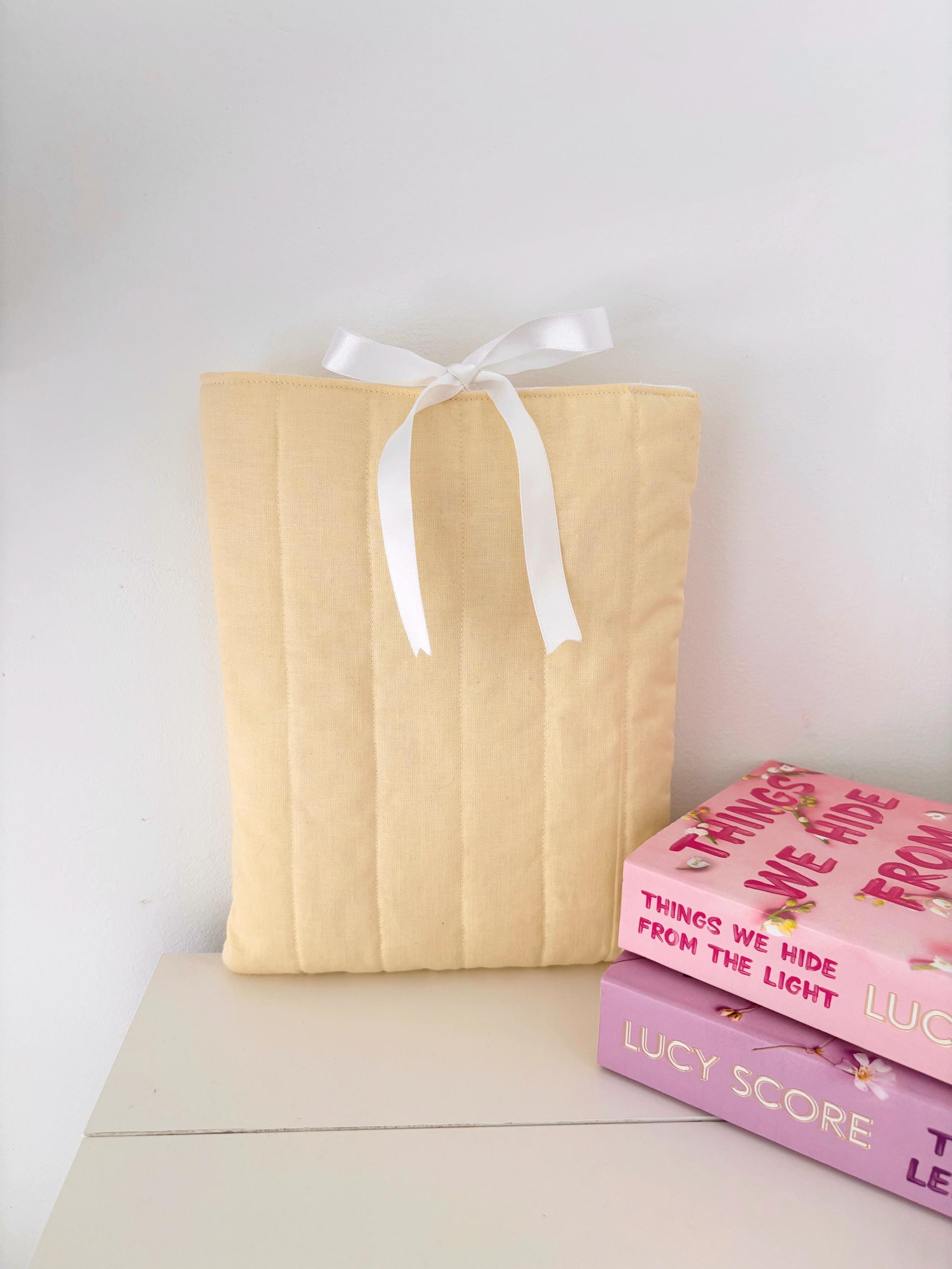 Yellow pastel quilted book sleeve