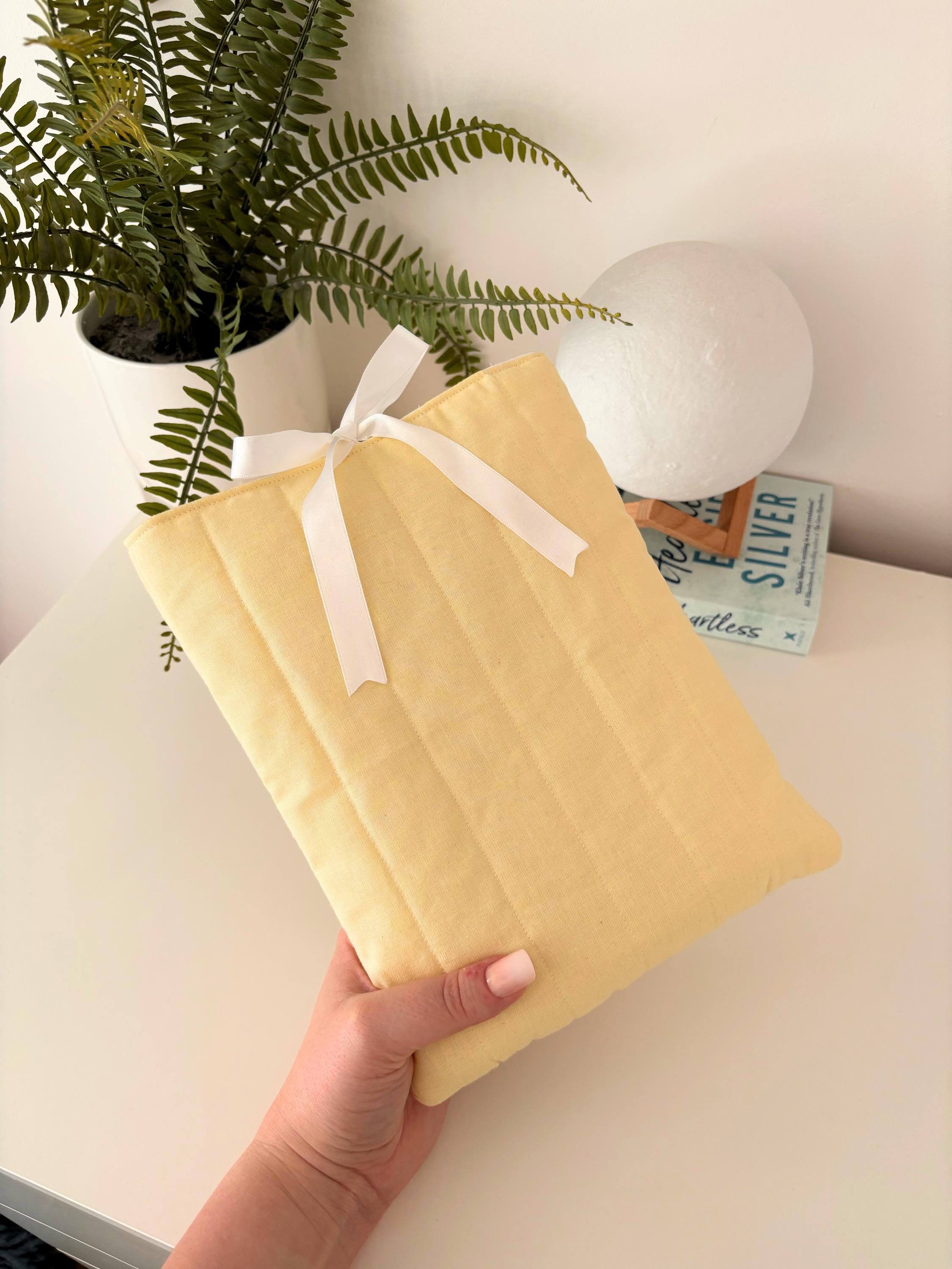Yellow pastel quilted book sleeve