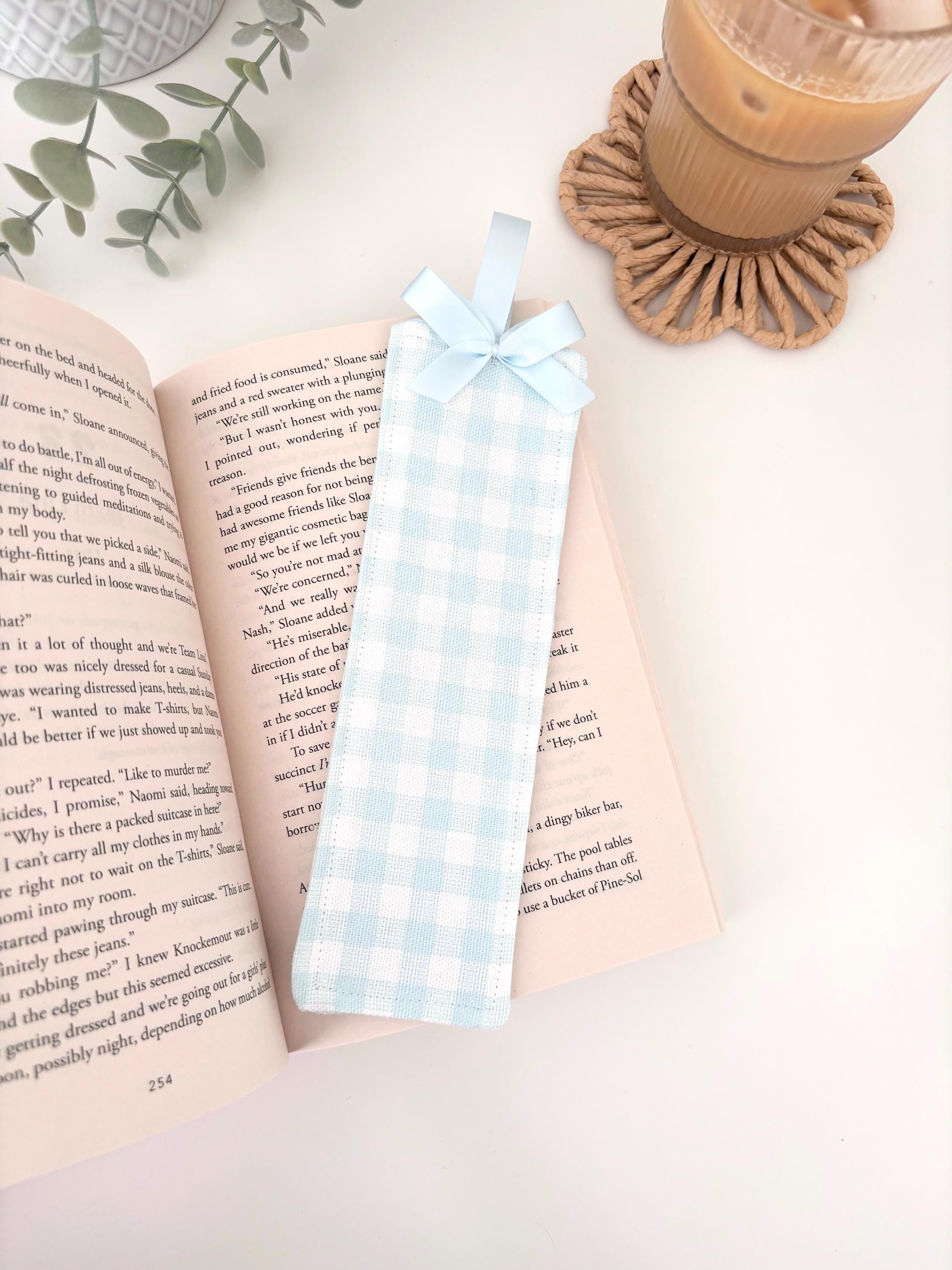 Gingham fabric bookmark