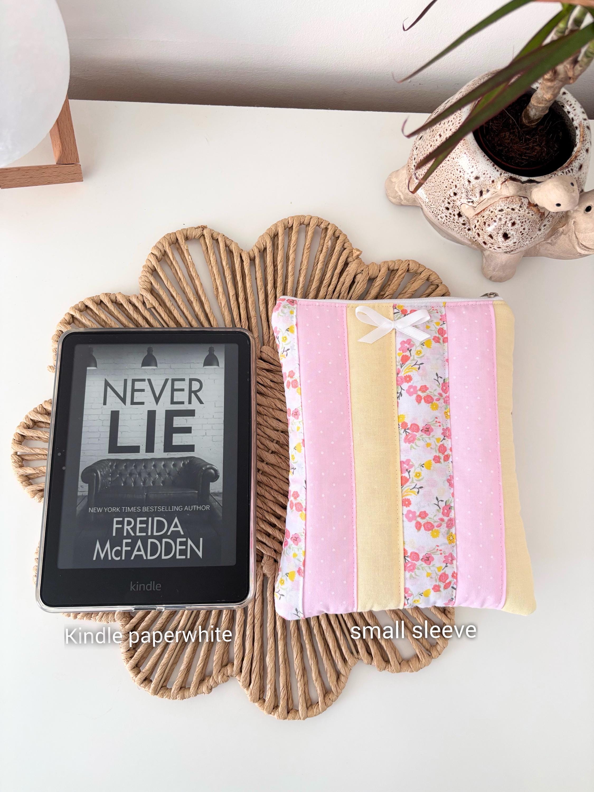 Pastel pink and yellow patchwork kindle/e-reader sleeve