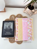Pastel pink and yellow patchwork kindle/e-reader sleeve
